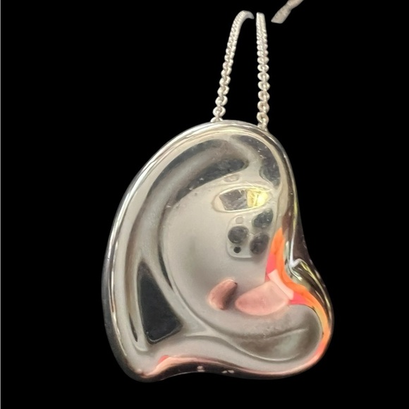 Tiffany & Co. Silver Large Full  Heart Necklace - Picture 10 of 11